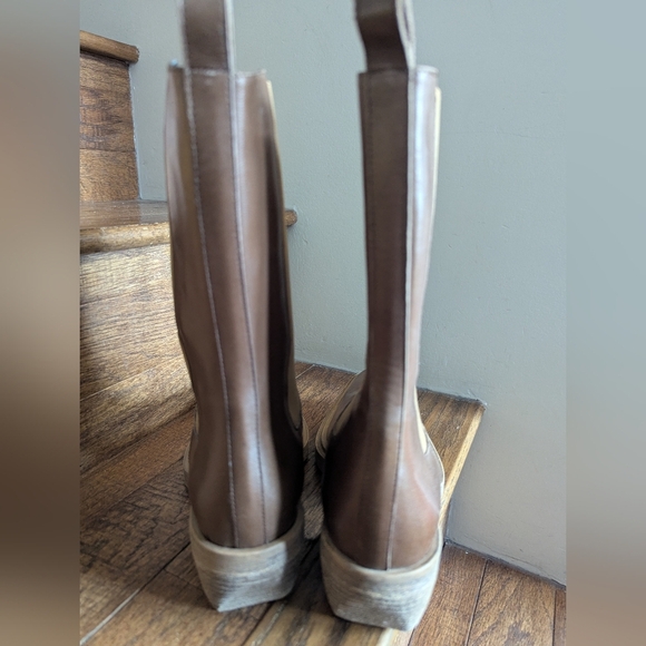 Leather Western Mimosa Go West Brown Italian Leather boots EU Sz 40 US 10B - Picture 9 of 13